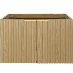 30” Natural Wood Color Bathroom Vanity (NO SINK)