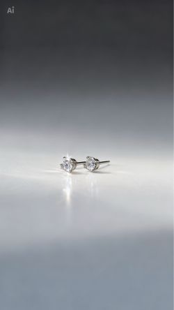 1ctw Lab Diamond Stud Earrings in Sterling Silver