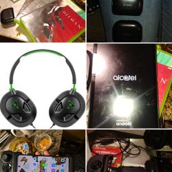 Xbox Bundle : Earbuds (2) , Game Vice Controller, 3 Games , Tablet And Headphones 