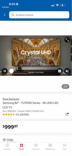 Samsung 82” tv