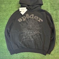 Black and Grey Sp5der hoodie
