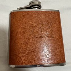 New Stainless Steel And Leather Flask 5oz