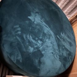 Large Teal Ottoman - Dania Furniture 