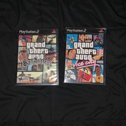 GTA San Andreas And vice City In Original PS2 Cases 