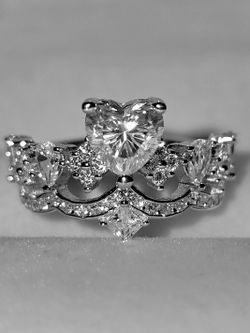 AU750 18K Over Silver Size 6 Genuine Moissanite