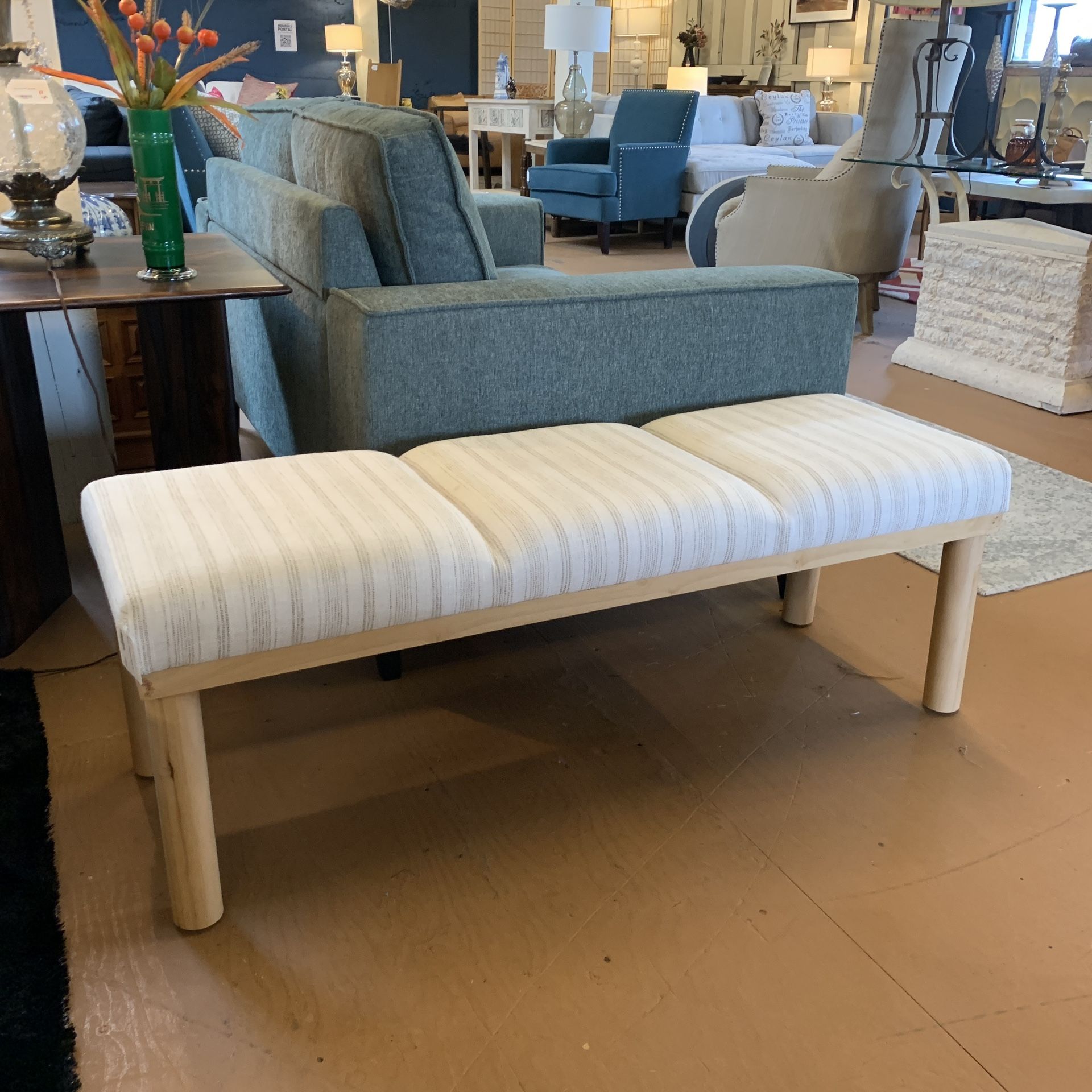 Blonde Upholstered Bench