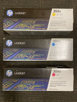HP 3-Pack of 304A Original LaserJet Toner Cartridges in Yellow/Magenta/Cyan