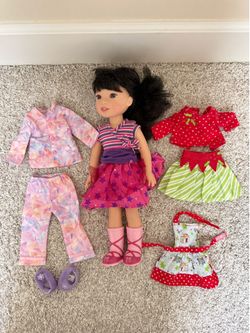 American girl 14inch doll with extra clothes set