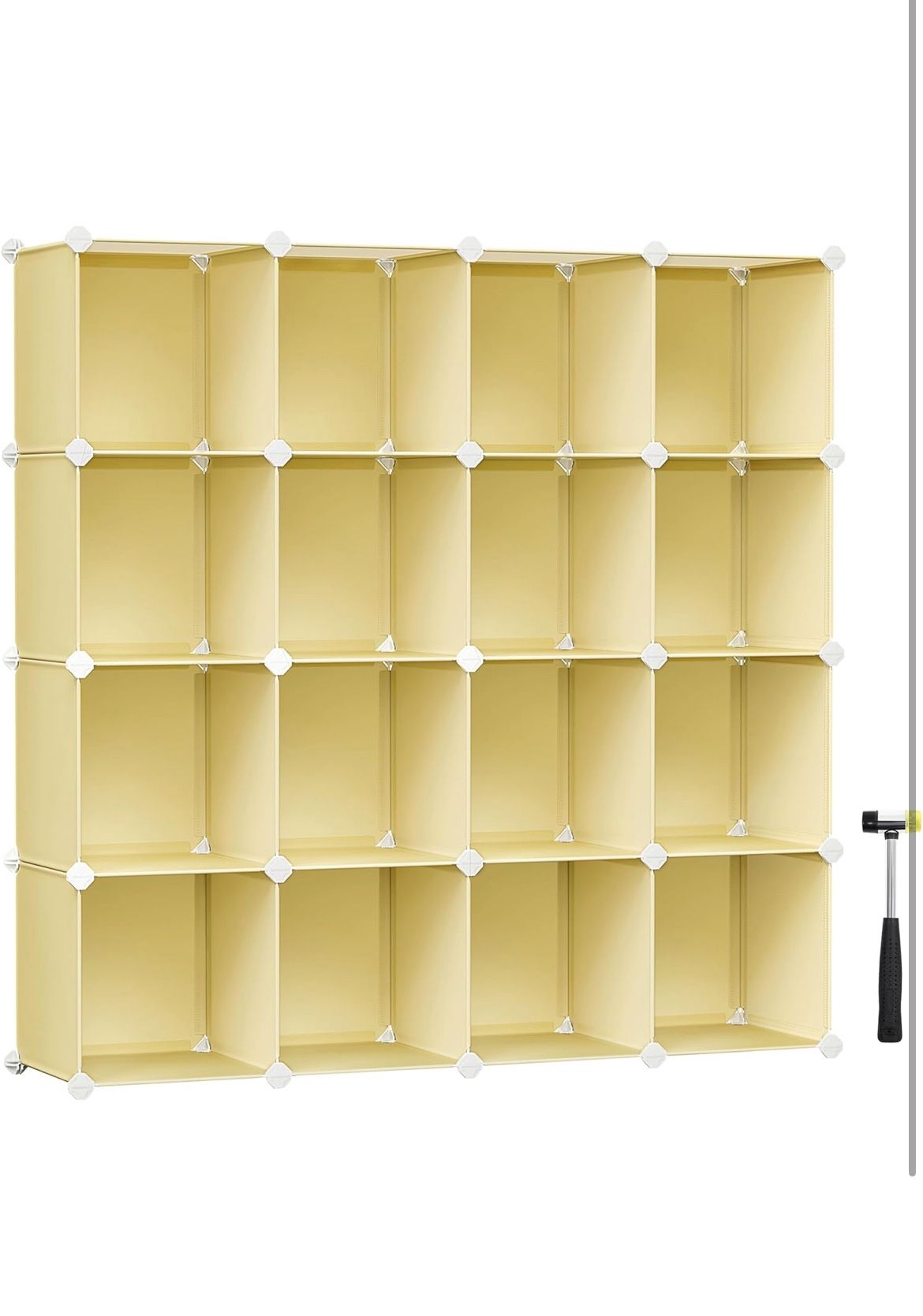 Cube Storage Organizer, 16 Cube Closet Organizers 31 x 123 x123 cm, Goose Yellow ULPC442Y01