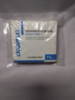 72 Pack Citoplus Microscope Slides Pre-Cleaned 25 x 75mm 45° Corners 0.8-1.2mm