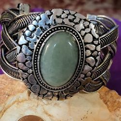 Trendy Large Metal/stone Cuff