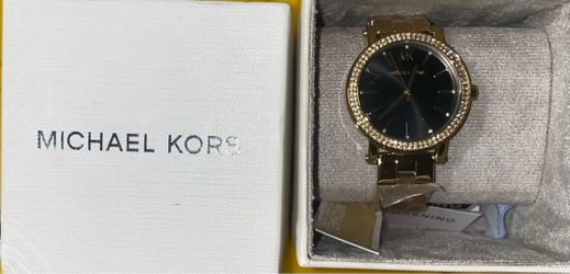 Michael Kors Gold-Tone Crystal Bezel Watch