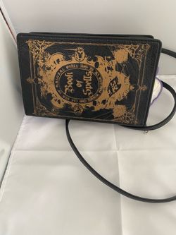 Halloween Magical Book Crossbody Bag with owl bag dangle