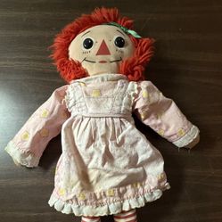 Vintage Playskool 1988  Original Raggedy Ann Doll 18" Dress shoe covers