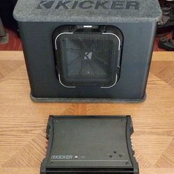 KICKER Q CLASS L7 10 SUB SUBWOOFER BOX ENCLOSURE KICKER ZX 750.1 AMP AMPLIFIER 