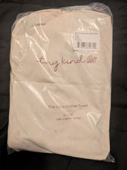 New Tiny Kind Organic Cotton Frog Hooded Baby Towel