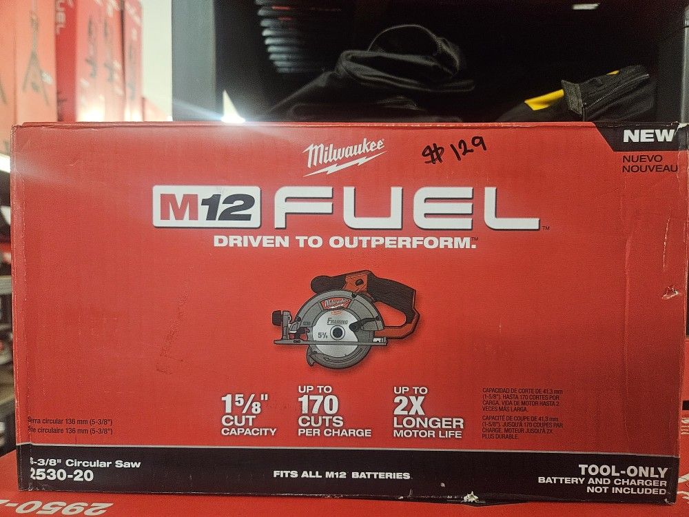 Milwaukee M12 Fuel 5-3/8 Circular Saw Tool Only
