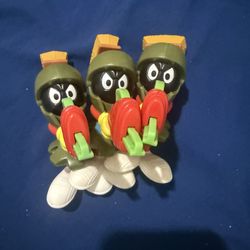 (3) Looney Tunes Marvin The Martian 4" Figure Toy 2020 Space Jam McDonalds x3