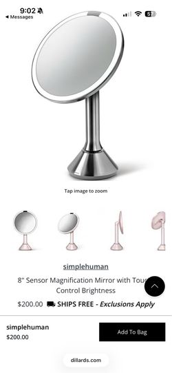Simple human sensor magnification mirror