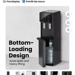 Iceman Ice Maker & Water Dispenser, Bottom-Loading for 1–5 Gallon Bottles – Black