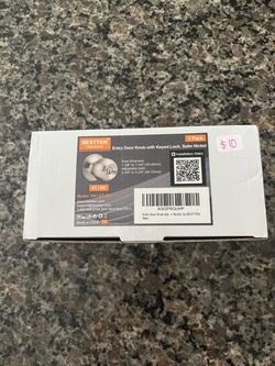 BESTTEN Entry Door Knob with Keyed Lock Satin Nickel