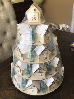 Wooden Village Advent Calendar Tower