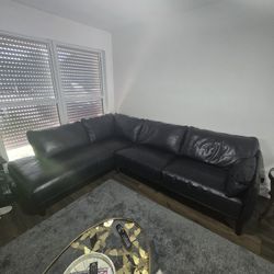 Leather sectional 