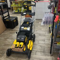  DEWALT 2x20V MAX 21 in. Cordless Battery Powered Push Lawn Mower Kit with (2) 10 Ah Batteries and Chargers