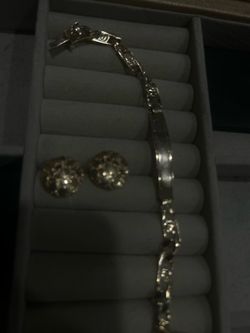 14k esclava 3 tone & nugget earrings