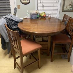 Real Wood Dining Table With 4 Chairs