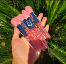 10pcs super cute pink crystal handle makeup brushes 😍 LA Makeup