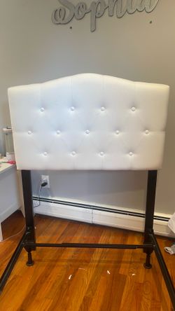 White twin headboard