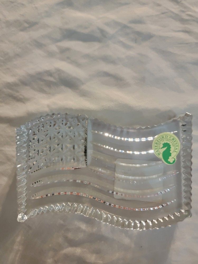 Waterford Crystal American Flag Paper Weight