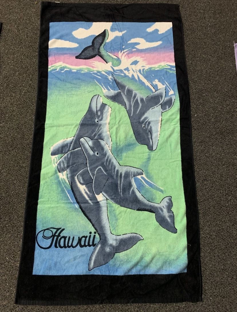 Hawaii Dolphins large 30” X 58” Beach Towel