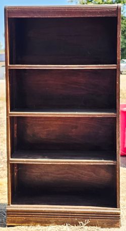 **Small Wooden 4-Tier Bookshelf (10" L/D x 24" W x 46" H)**
