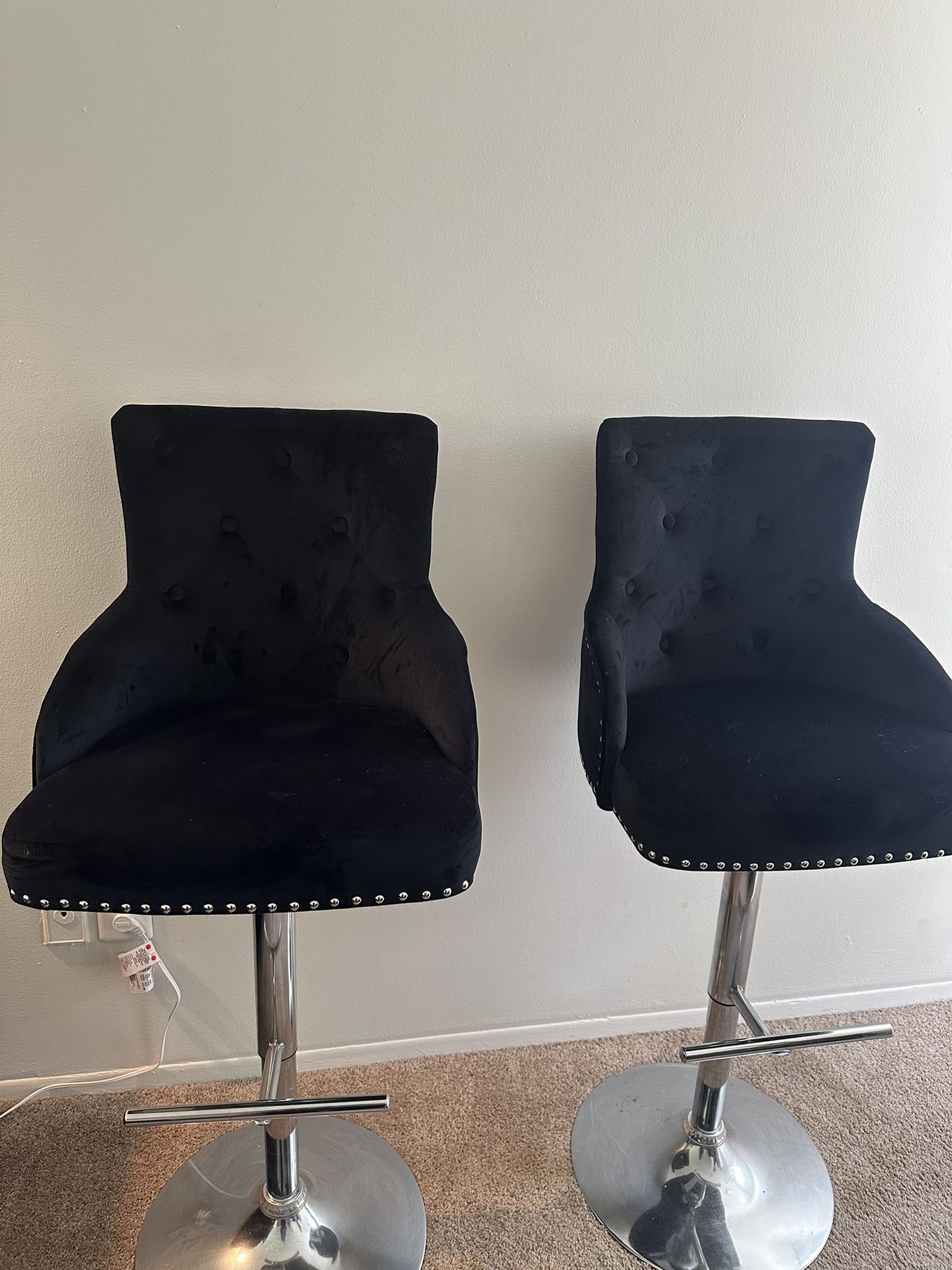 Black Velvet Barstools