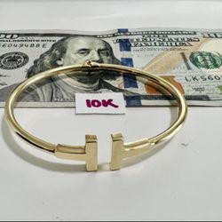 10K Yellow Gold Bracelet For Wedding 7.5 Inches Long 