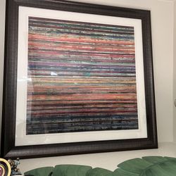 Wall Art Glass And Wood Frame 