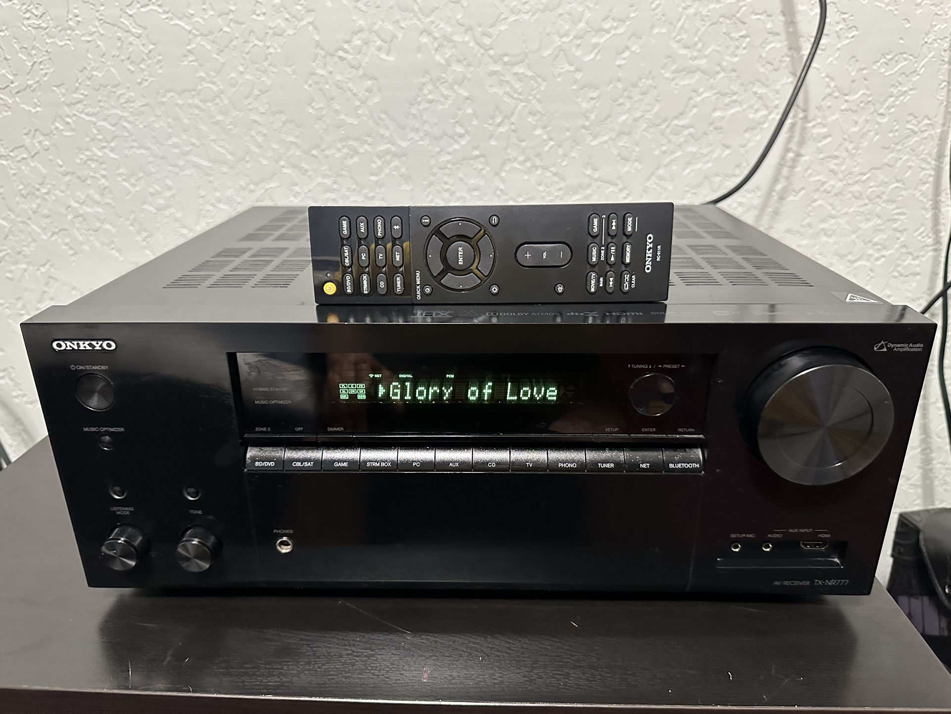 Onkyo TX-NR777 THX Atmos 4K WiFi BT Phono 7.2 ch receiver 110W/ch like new + rem