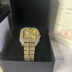 Gold Moissanite Watch