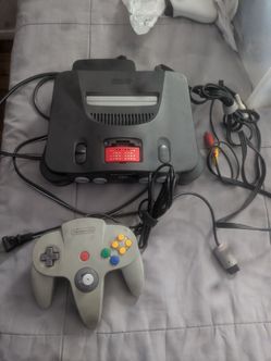 Nintendo 64 Console with Controller and Cables