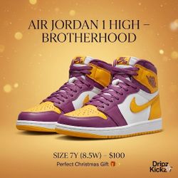 Jordan 1 Brotherhood  Size 7Y 