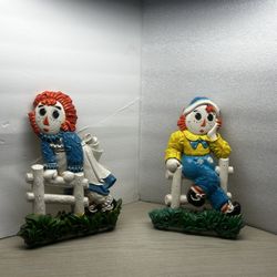 Vintage RAGGEDY ANN & ANDY Wall Hangings 1977 Bobbs Merrill.