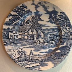 Blue And White Pattern Plate Antique