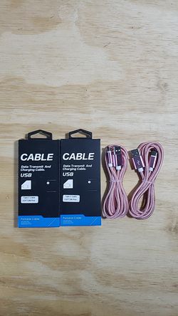 2 Pack C Cable Usb Samsung Charger Fast nylon braided 6.6ft Pink