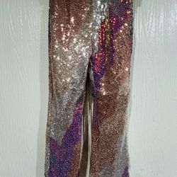 H&M Girls Pink Sequined Pants Size 6