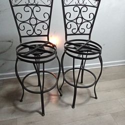 Wrought Iron High Bar Stools