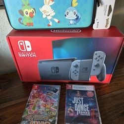 Nintendo Switch Gray Console With Extras (Brand New)