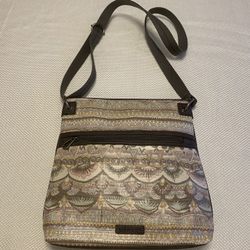 Sakroots bohemian paisley Indian elephant print crossbody bag adjustable strap