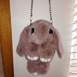 Bunny/Rabbit Purse! Brown & Furry! Zips Up! Brand New!